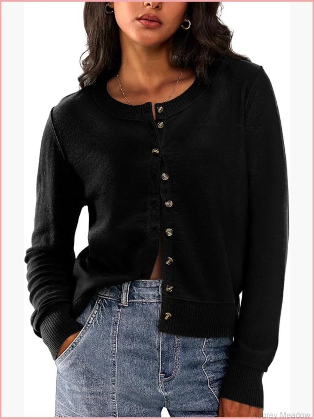 Cropped Cardigan Sweater Lightweight Wool Blend Button Up Cardigan Women Fall